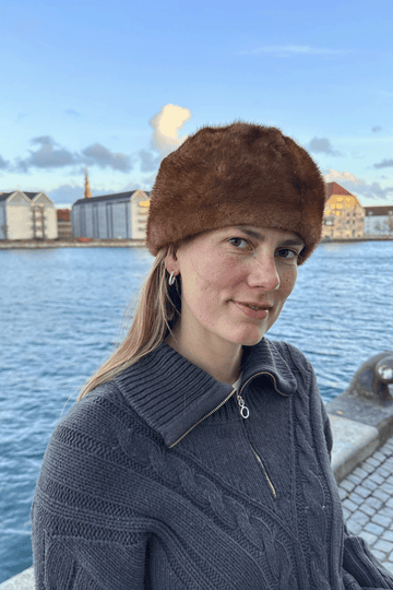 Brun mink hat