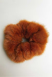 Burnt orange mink scrunchie