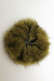 Green mink scrunchie