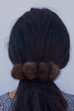 Brown mink hair clip