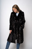Mørk mahogany mink frakke