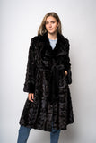 Mørk mahogany mink frakke