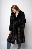 Mørk mahogany mink frakke
