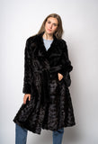 Mørk mahogany mink frakke