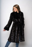 Mørk mahogany mink frakke