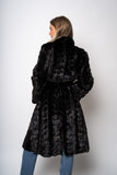 Mørk mahogany mink frakke