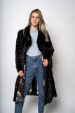 Mørk mahogany mink frakke