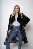 Mørk mahogany mink frakke