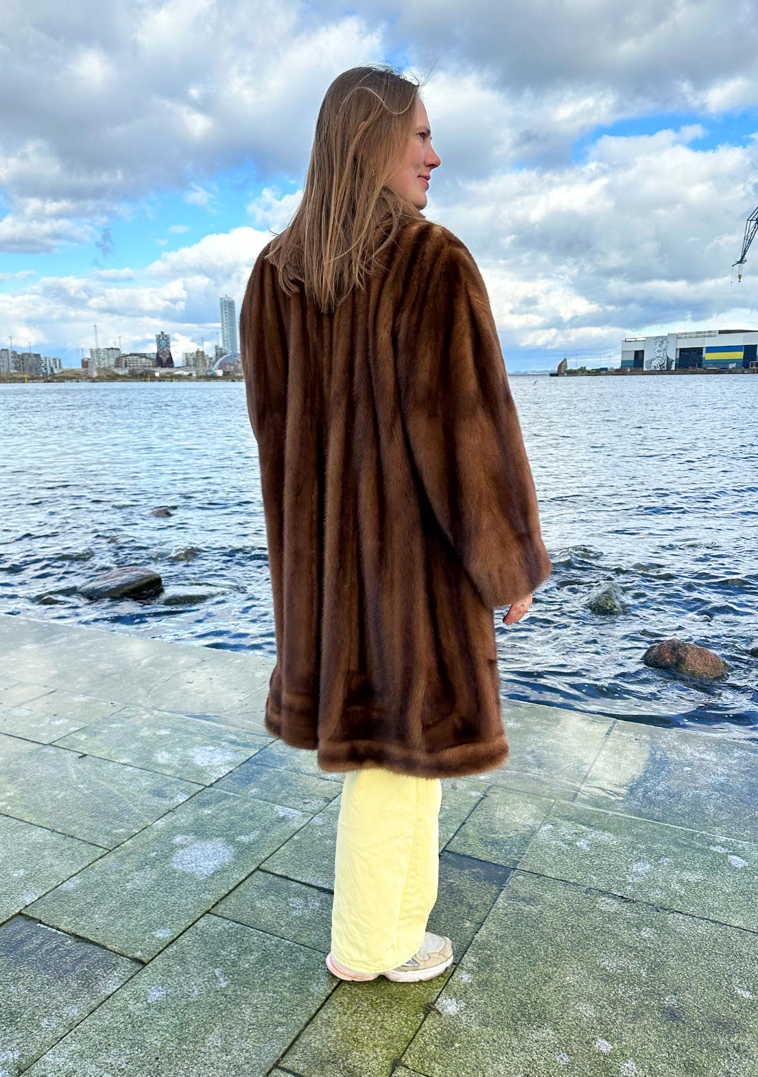 Brun mink frakke - Vintage